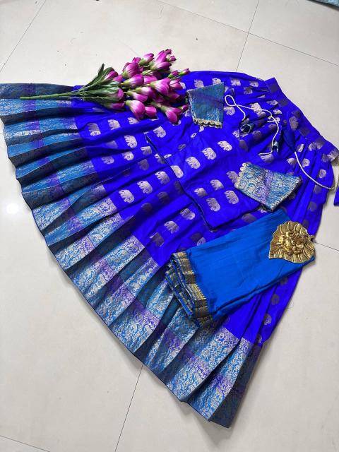NEW LAUNCING KIDS LEHENGA CHOLI Blue Kids clothing manufacturers